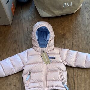 Patagonia Light Pink Hooded Puffer Jacket